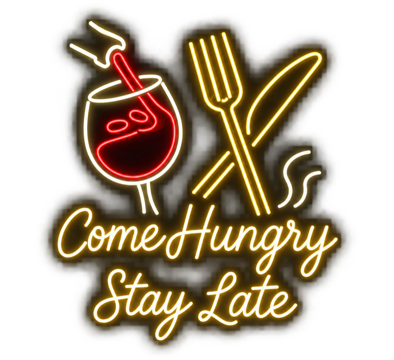 CLIFFin Come Hungry Stay Late -neonkyltti